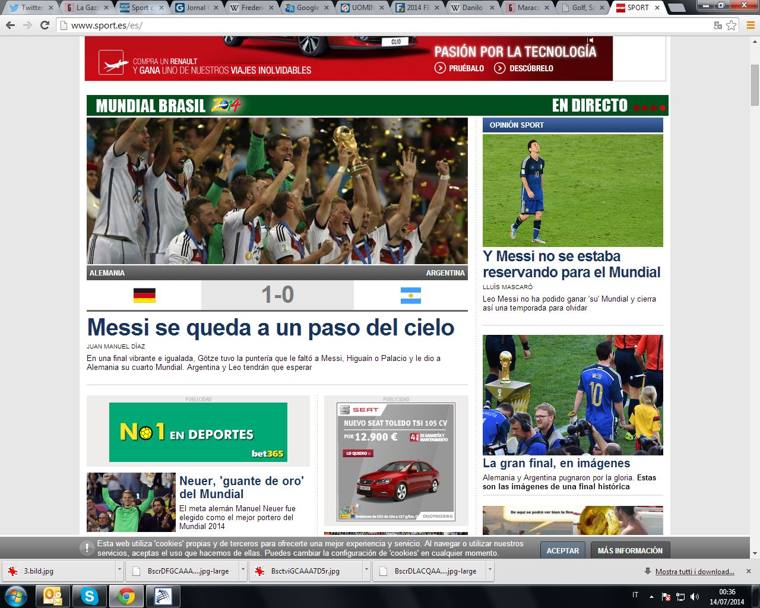 Sport, quotidiano catalano, mette l&#39;accento su Messi: 